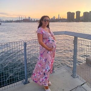 PinkBlush maternity dress maxi floral small